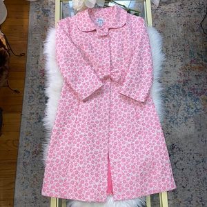 Lilly Pulitzer Pink Floral Bow Trench Coat size 2